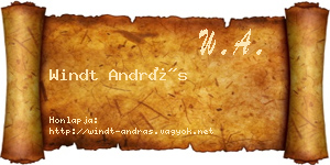 Windt András névjegykártya